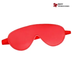 La imagen describe un cubre ojos antifaz cuerina