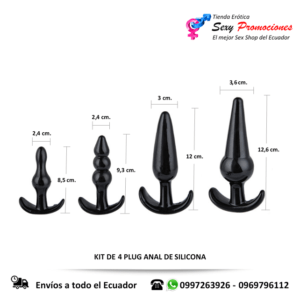 kit de 4 plug anal de silicona