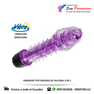 vibrador silicona texturizado 3 en 1