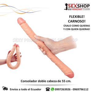 Consolador realista doble cabeza piel