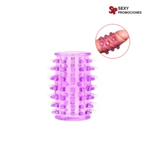 La imagen representa una funda para pene estimuladora corta