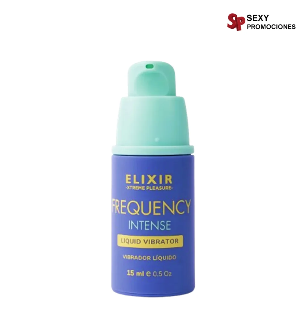 La imagen describe un vibrador liquido intense presentación