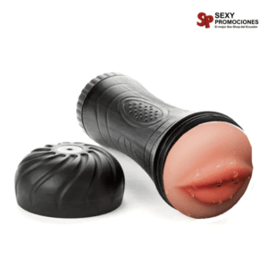 La imagen describe las características de una boca masturbadora con control