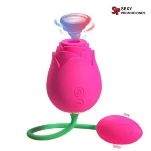 La imagen describe una rosa succionadora Mía doble función
