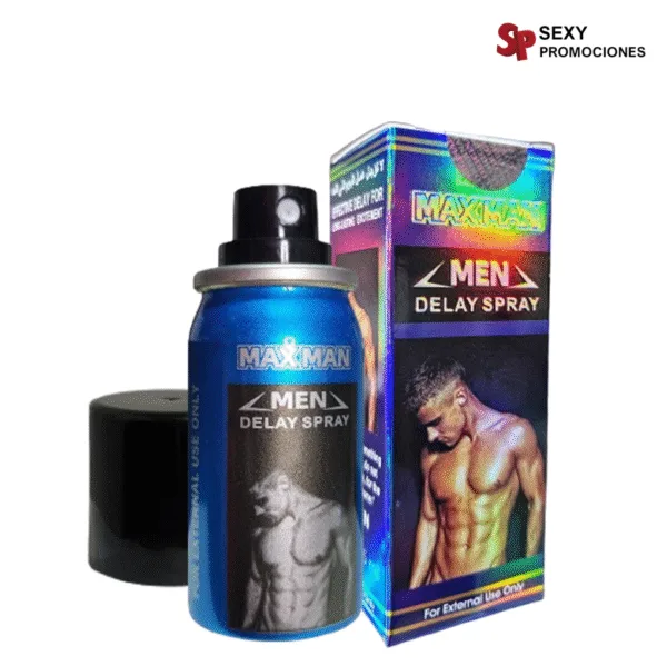 La imagen describe un spray retardante super viga azul