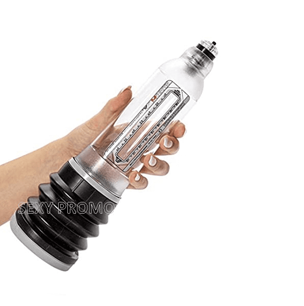 Esta imagen describe las características de una bomba para pene bathmate x30 original