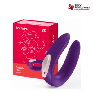 La imagen describe un vibrador Satisfyer Partner Double Plus