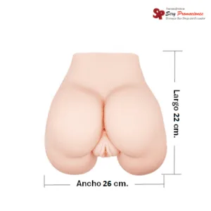 La imagen describe las nuevas medidas de un trasero masturbador mens 2