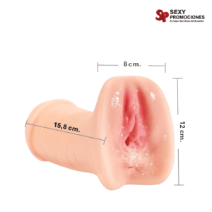 la imagen describe las medidas de un juguete masturbador para hombres modelo isis