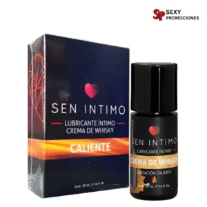 La imagen representa un lubricante caliente Sen Íntimo crema de whisky