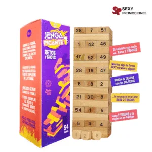 La imagen representa un juego jenga picante en venta, juego de mesa para parejas
