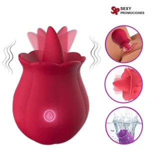 La imagen describe una lengua vibradora Rosa