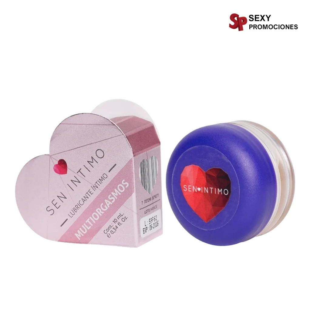 La imagen describe un Lubricante Sen Íntimo Multiorgasmo de 10 ml.