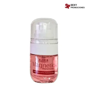 La imagen describe un frasco de feromonas magnetic elixir