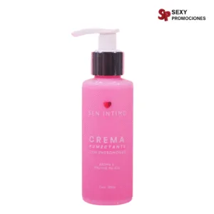 La imagen describe una crema humectante con feromonas