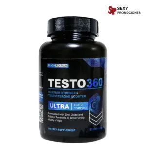 La imagen describe un testo 360 black agranda pene