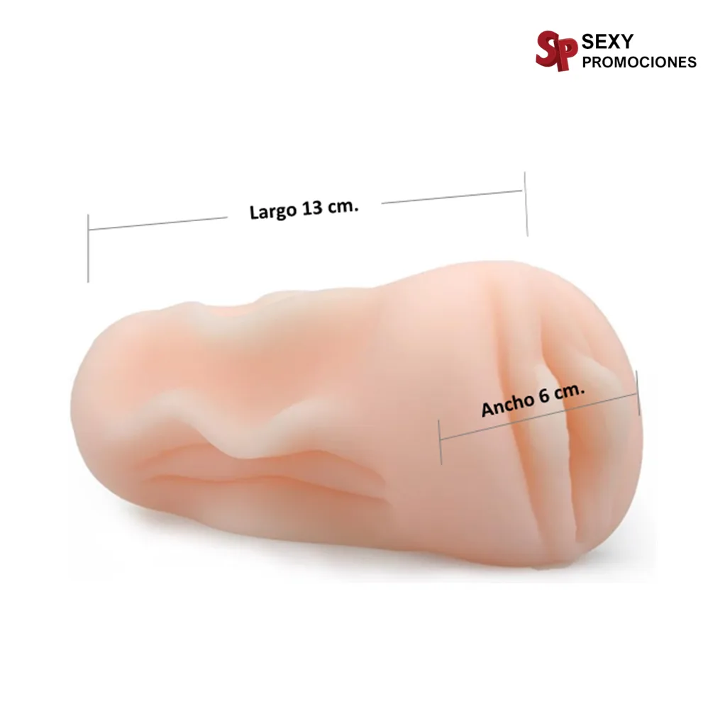 La imagen describe las medidas de una vagina realista Jane medidas