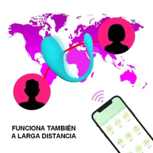 La imagen describe un vibrador con aplicacion a distancia sense