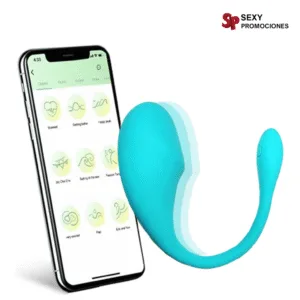 La imagen describe un vibrador con app bluetooth sense