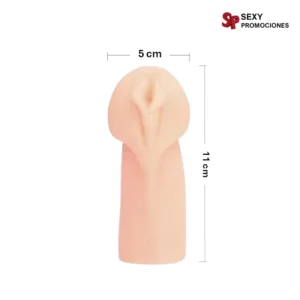 La imagen describe las medidas de una vagina masturbadora realista