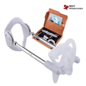 La imagen describe un penis extender Stretching