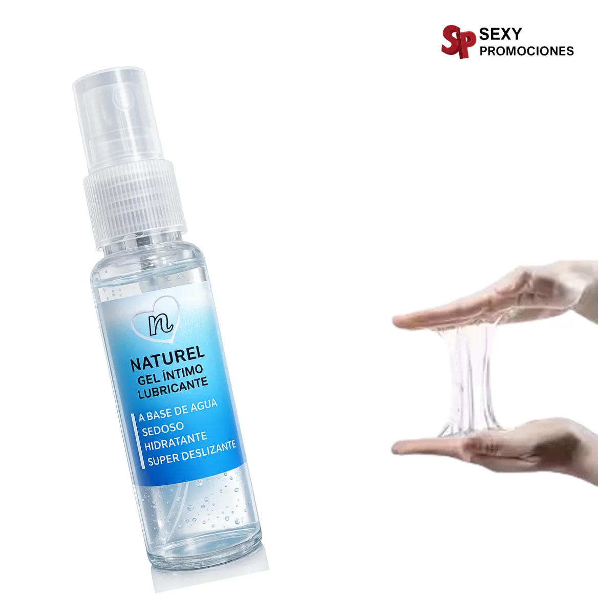 La imagen describe la prueba de un gel lubricante naturel