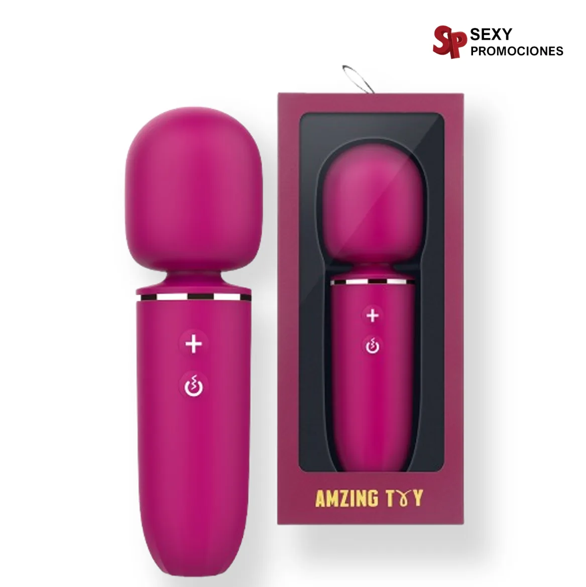 La imagen describe un vibrador masajeador hitachi amzing vibrador estimulador de clítoris micrófono en sex shop sexy promociones ecuador